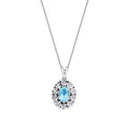 0,59 ct. Diamant Blauer Topas Halskette