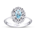 0.60 ct. Diamant Blauer Topas Ring