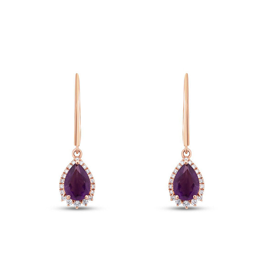 1,25 ct. Diamant Amethyst Ohrringe