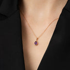 0,64 ct. Diamant Amethyst Halskette
