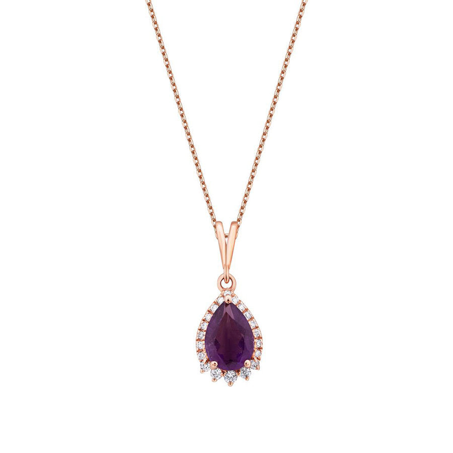 0,64 ct. Diamant Amethyst Halskette