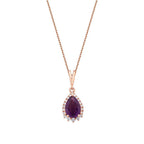 0,64 ct. Diamant Amethyst Halskette