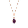 0,64 ct. Diamant Amethyst Halskette