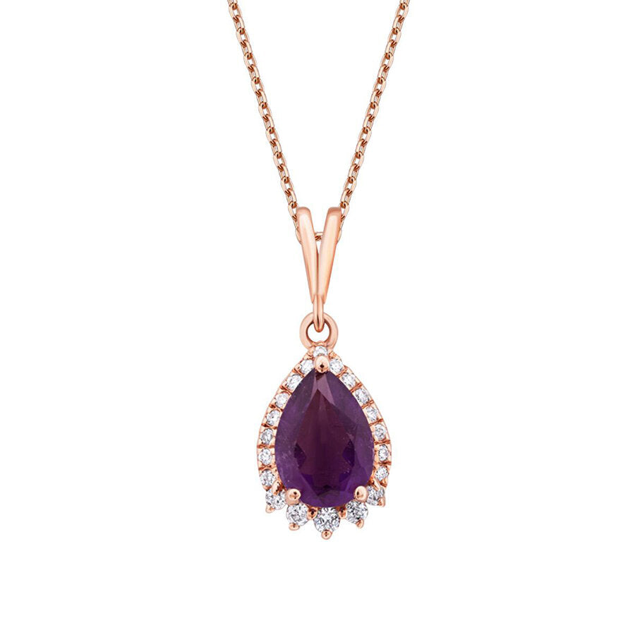 0,64 ct. Diamant Amethyst Halskette