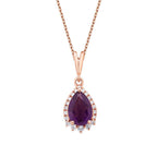 0,64 ct. Diamant Amethyst Halskette