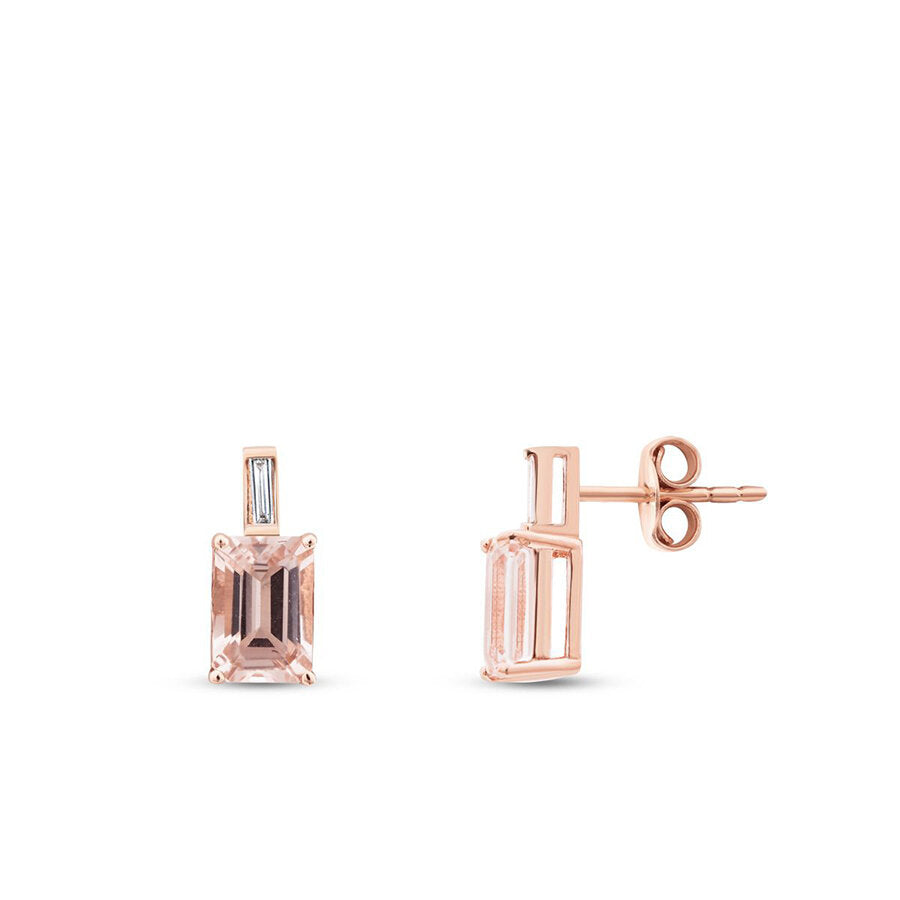 1,34 ct. Diamant Morganit Ohrringe