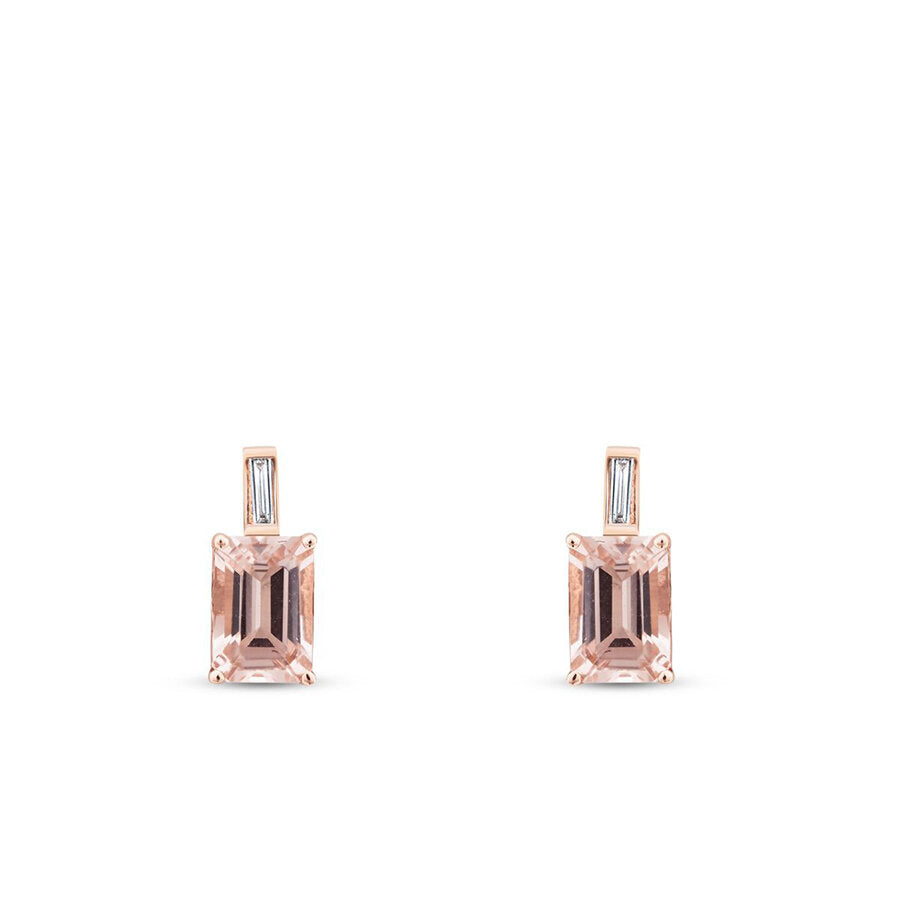 1,34 ct. Diamant Morganit Ohrringe