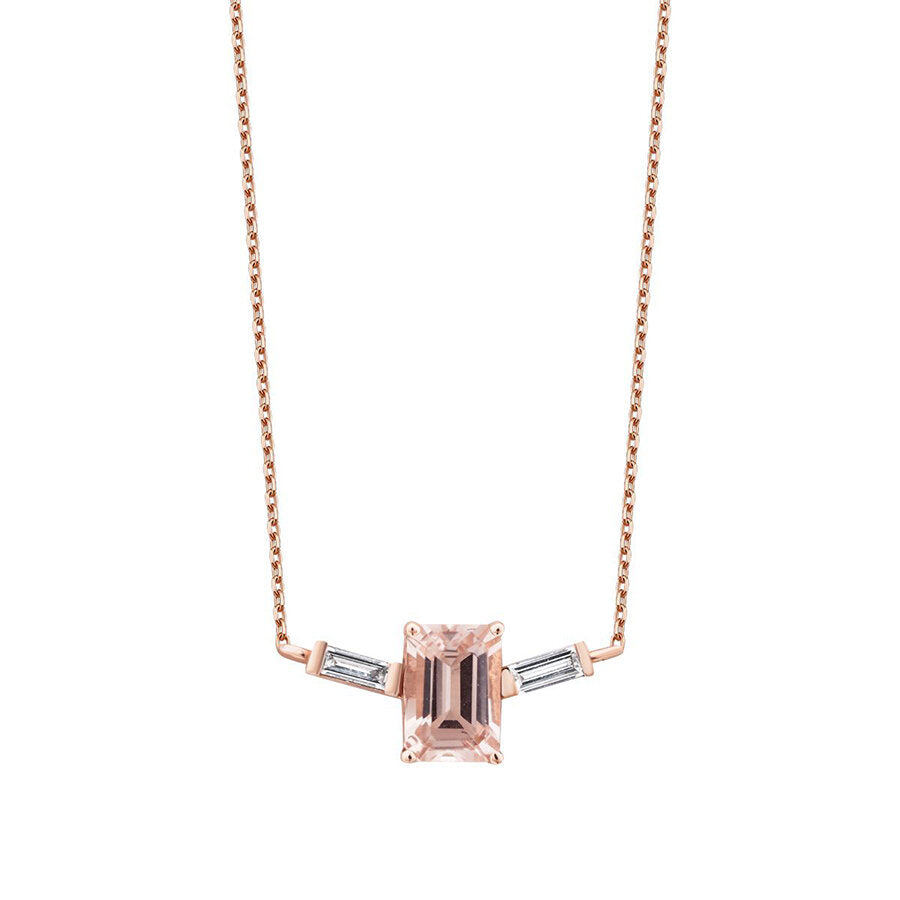 0.65 ct. Diamant Morganit Halskette