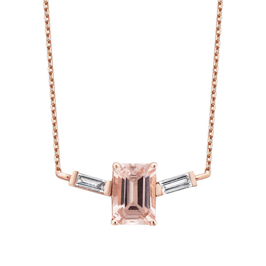 0.65 ct. Diamant Morganit Halskette