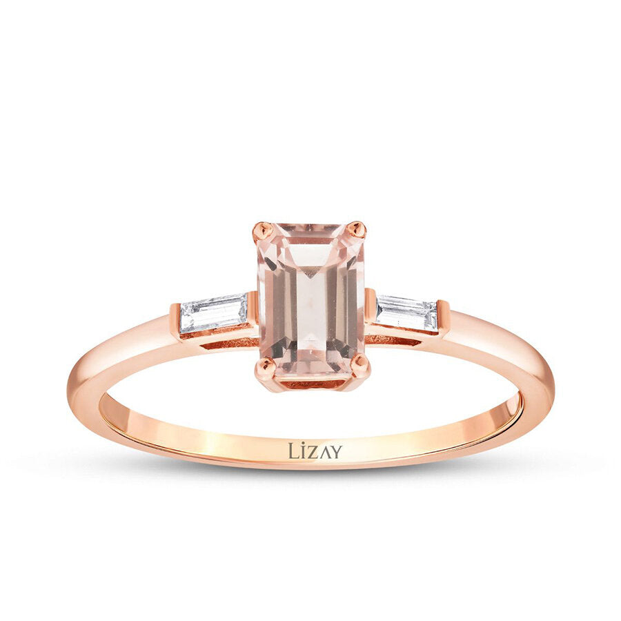 0,66 ct. Diamant Morganit Ring