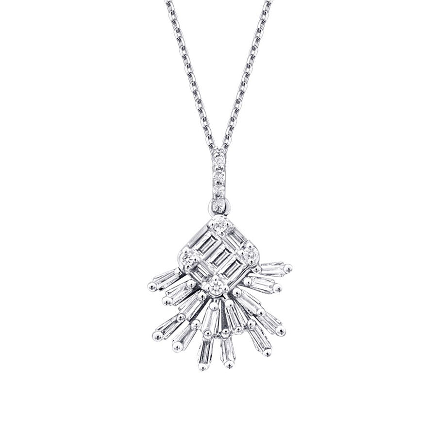 0,33 ct. Diamant Baguette Halskette