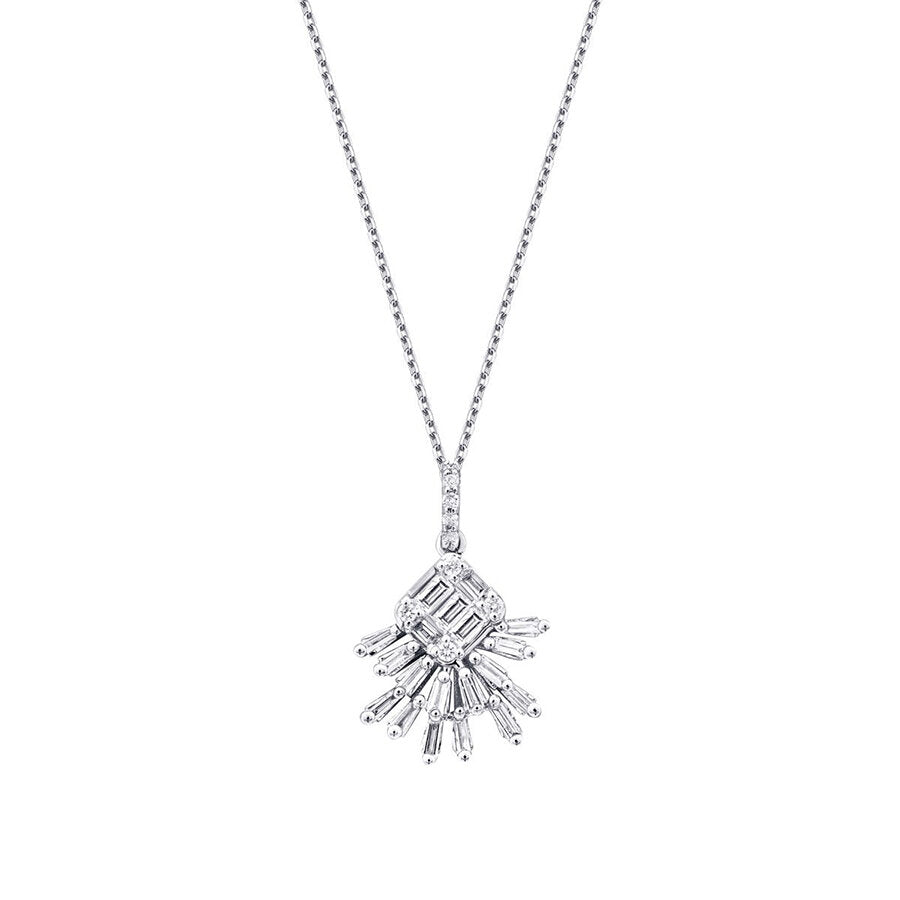 0,33 ct. Diamant Baguette Halskette