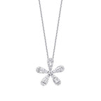 0,23 ct. Diamant Baguette Blumen Halskette