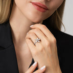 0,23 ct. Diamant Baguette Blumen Ring