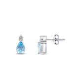 1,83 ct. Diamant Blauer Topas Ohrringe