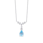 1.05 ct. Diamant Blauer Topas Halskette