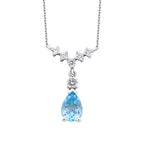 1.05 ct. Diamant Blauer Topas Halskette