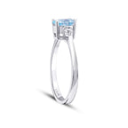 0,92 ct. Diamant Blauer Topas Ring