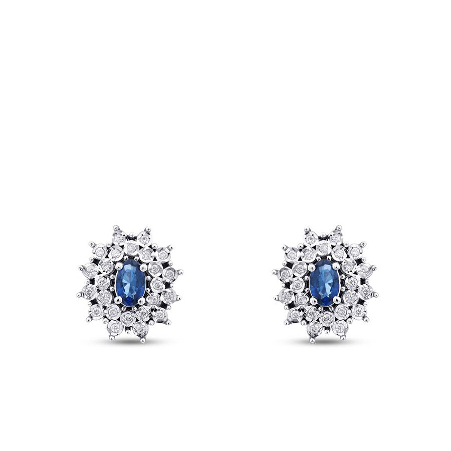 0.72 ct. Diamant Saphir Ohrringe