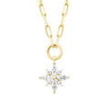 Blume-Halskette mit Stein aus Gold