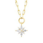 Blume-Halskette mit Stein aus Gold