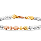 Dreifarbiges Perlenarmband aus Gold