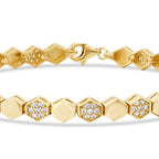Honigwabe-Armband mit Stein aus Gold