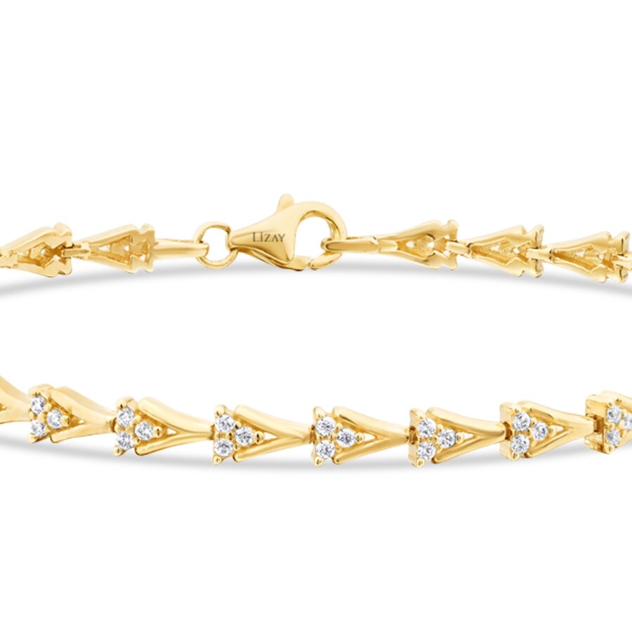 Geometrisches V-Förmig-Armband aus Gold
