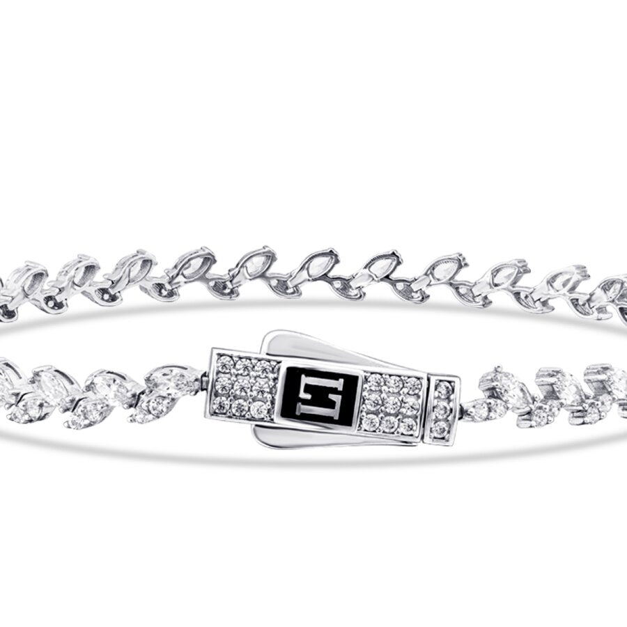 Stein-Armband mit Verschluss aus Gold