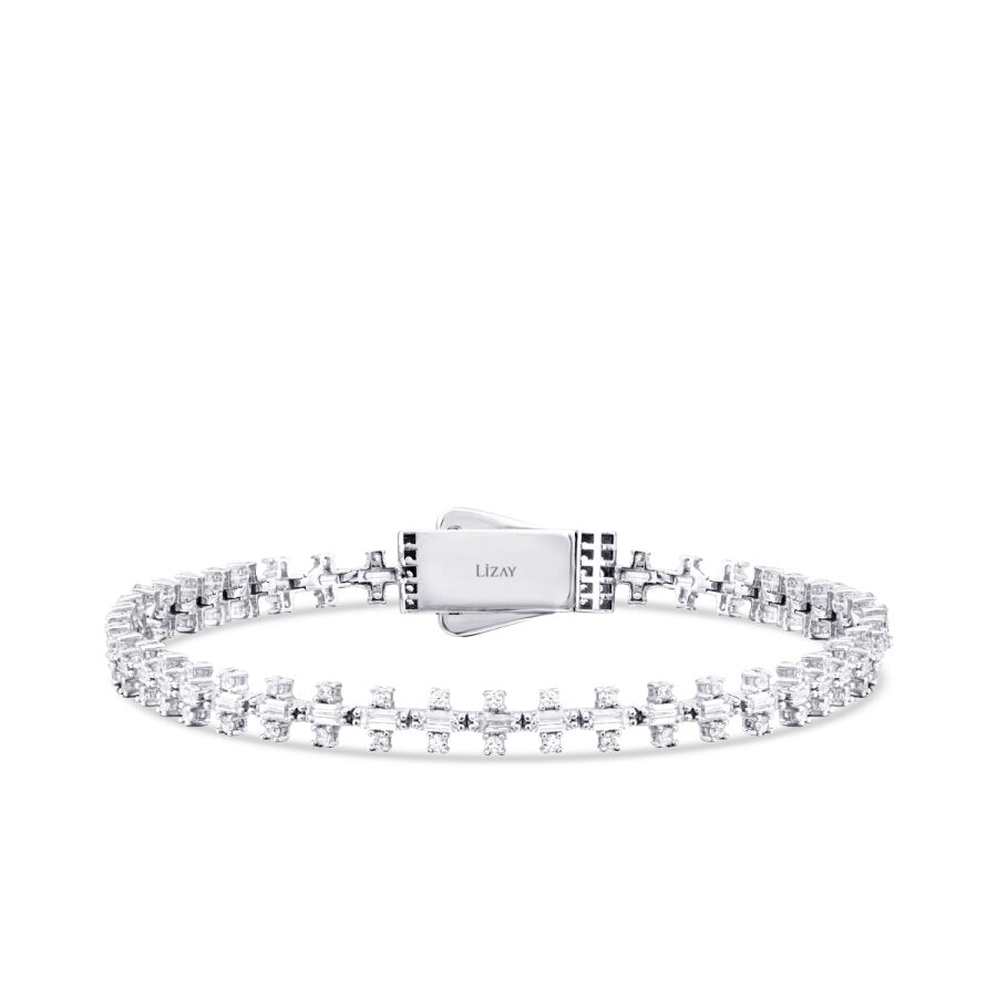 Baguette-Armband mit Stein aus Gold