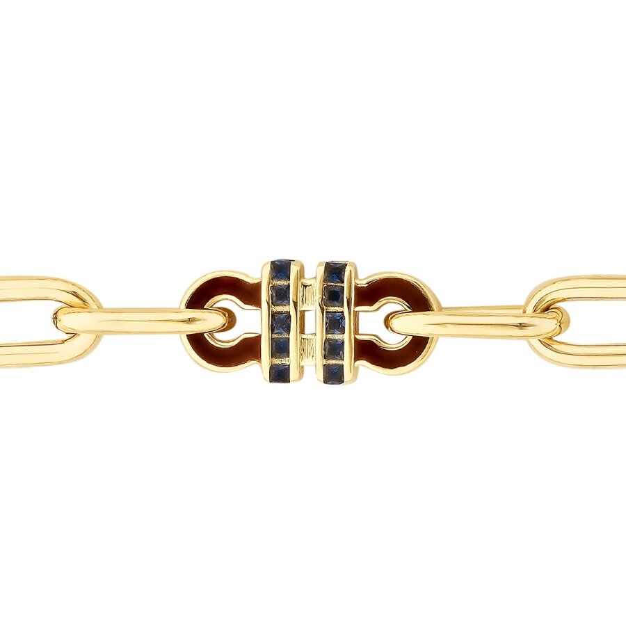 Marine-Trend-Gliederarmband mit Stein aus Gold