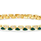 Grün-Emaille-Armband mit Stein aus Gold