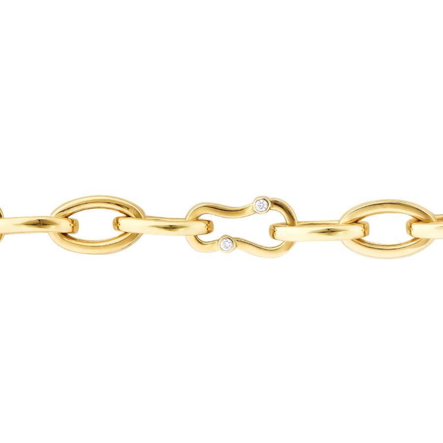 Detailreiches Gliederarmband mit Stein aus Gold