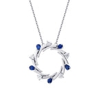1,45 ct. Diamant Saphir Halskette