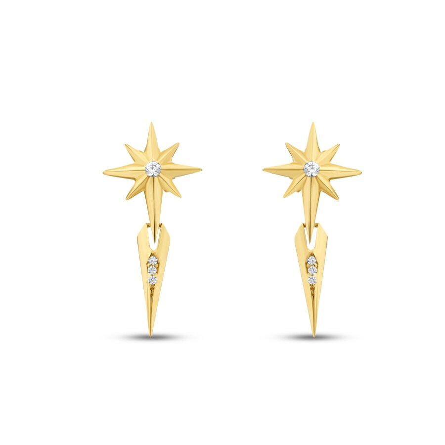Nordstern-Ohrringe aus Gold