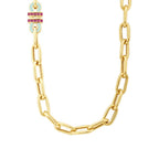Trend-Gliederkette mit Fuchsia-Stein aus Gold