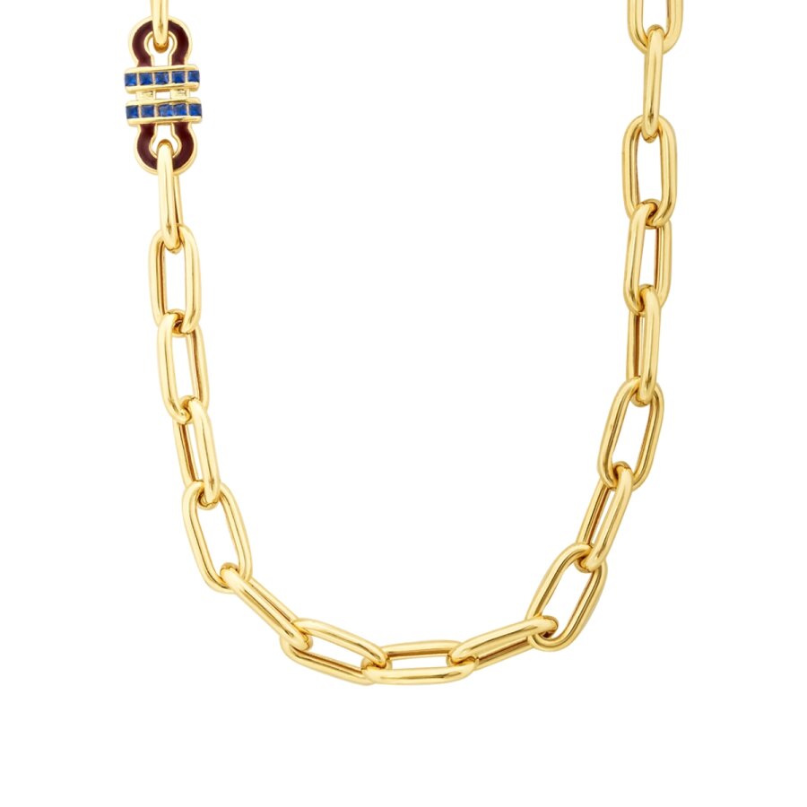Marine-Blau-Trend-Gliederkette aus Gold