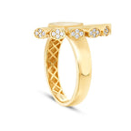 Emaille-Trend-Ring mit Stein aus Gold