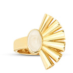 Emaille-Trend-Ring mit Stein aus Gold