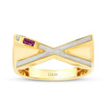 Geometrischer Ring mit Stein aus Gold