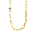 Trend-Gliederkette mit Fuchsia-Stein aus Gold