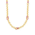 Fuchsia-Grobe-Gliederkette aus Gold