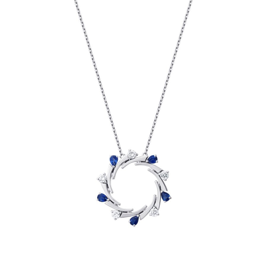1,45 ct. Diamant Saphir Halskette