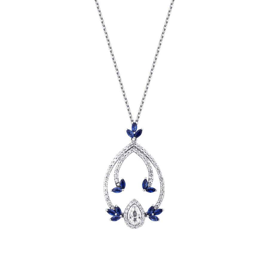 1,04 ct. Diamant Saphir Halskette