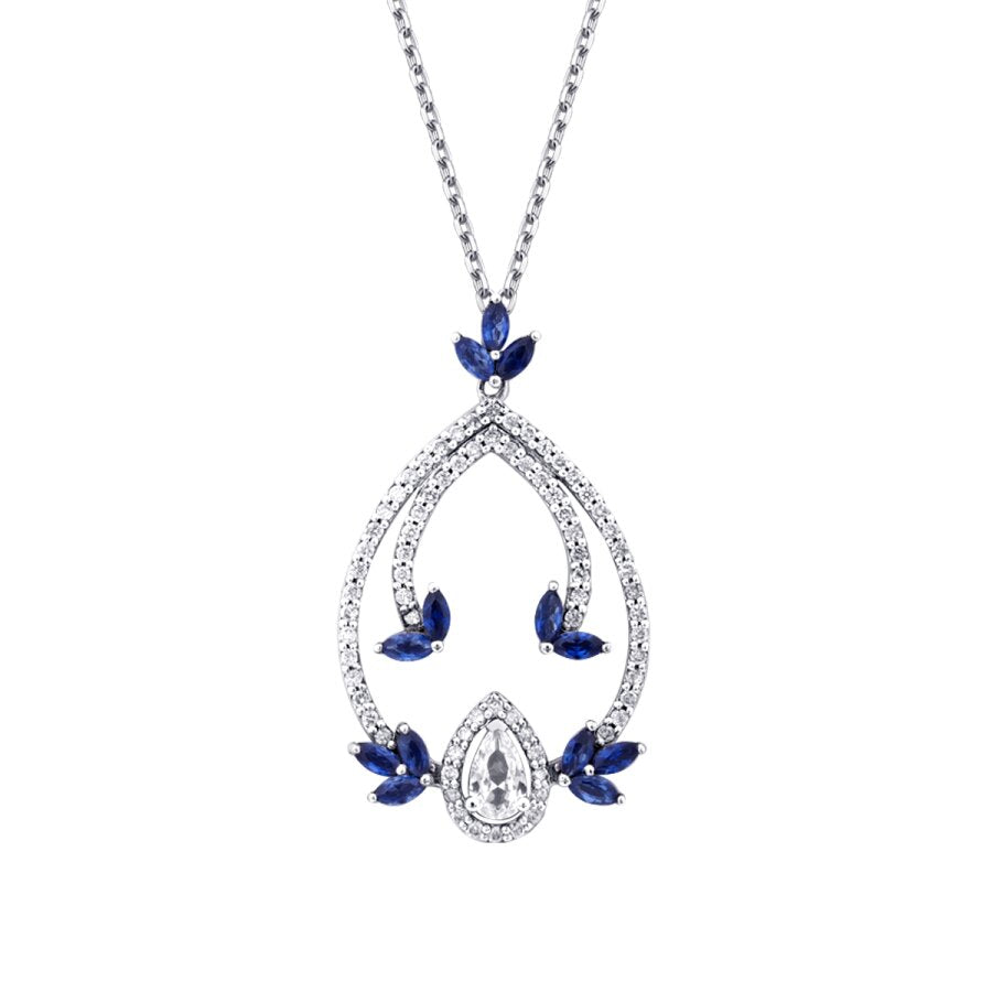 1,04 ct. Diamant Saphir Halskette