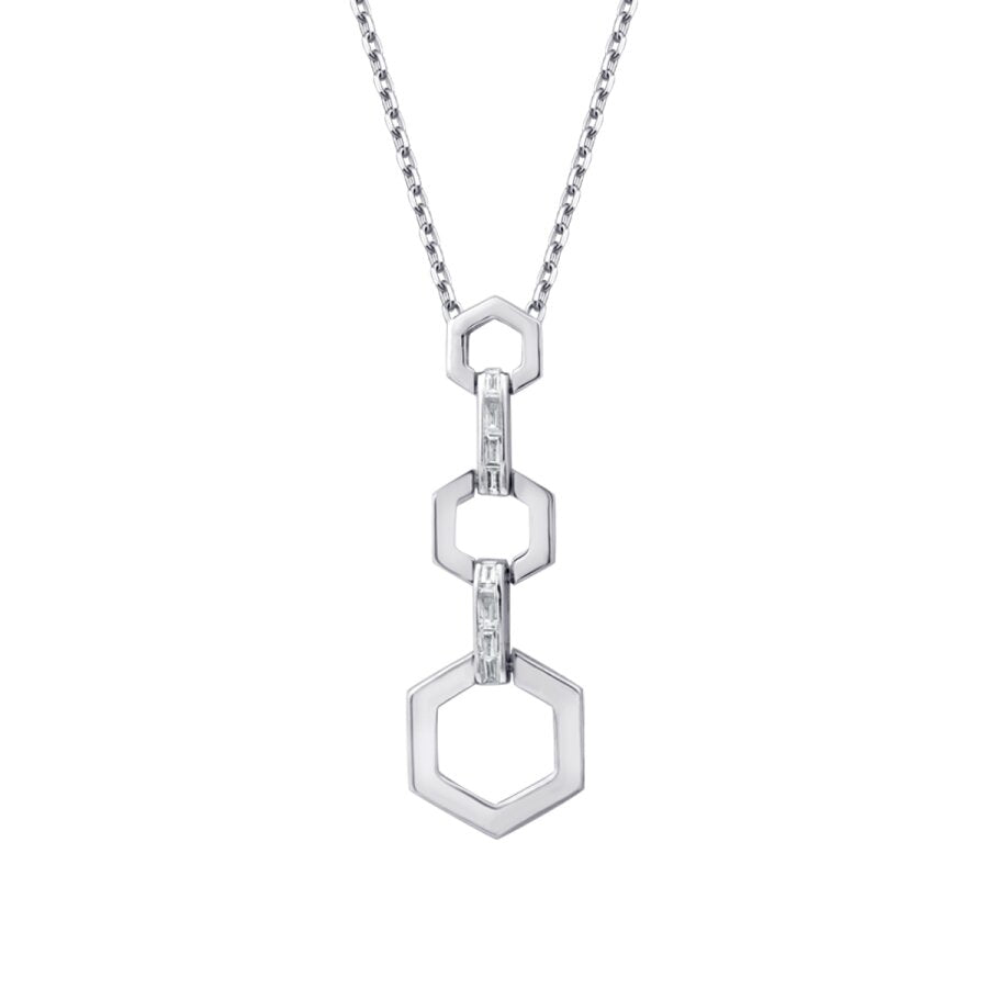 0,15 ct. Diamant Baguette Halskette