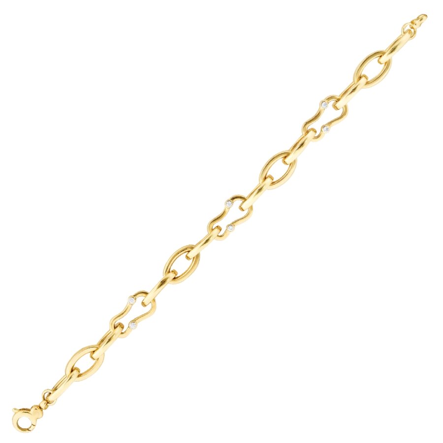 Detailreiches Gliederarmband mit Stein aus Gold