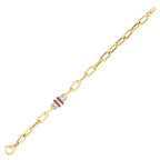 Trend-Gliederarmband mit Fuchsia-Stein aus Gold