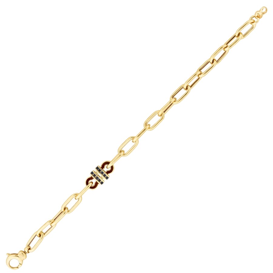 Marine-Trend-Gliederarmband mit Stein aus Gold