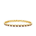 Rot-Braun-Emaille-Armband mit Stein aus Gold